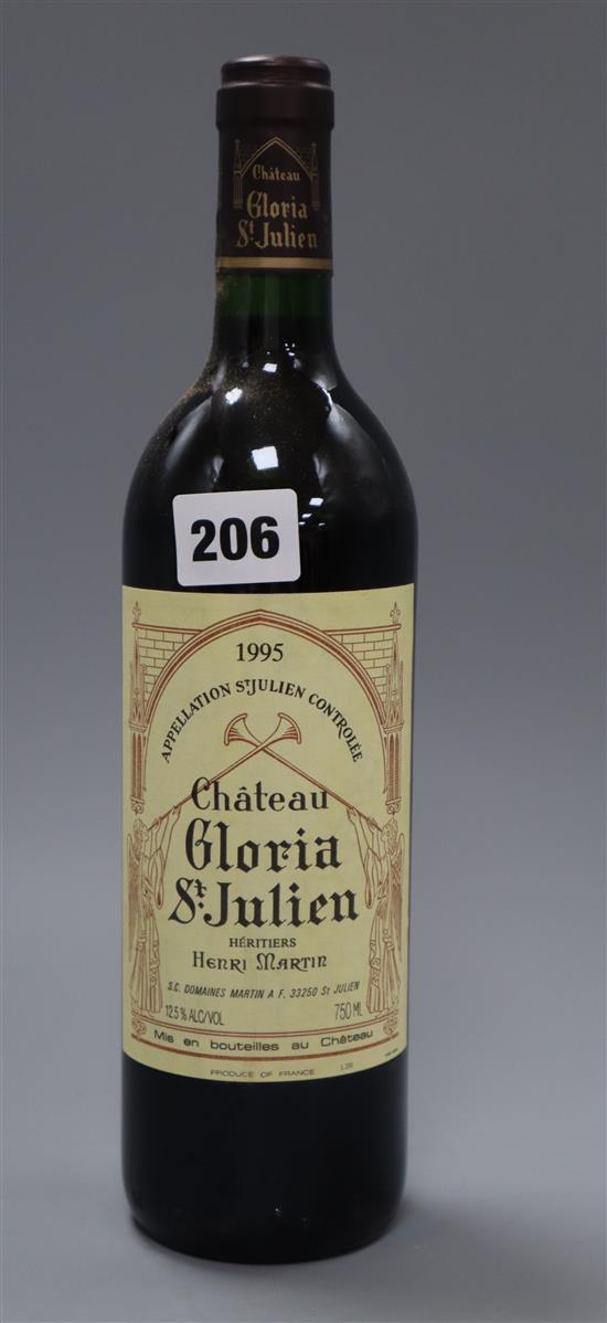 Three bottles of Chateau Gloria - Saint Julien, 1995